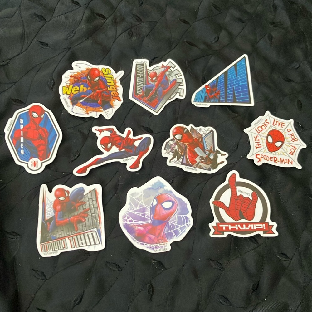 10 PCS, Licensed Disney, Marvel, Spider-Man High Quality Waterproof Stickers